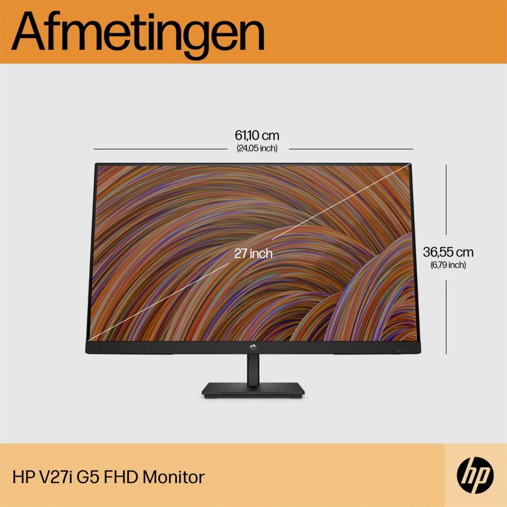 HP V27i G5 27" | 1920x1080 IPS | 75Hz | Monitor - Afbeelding 8