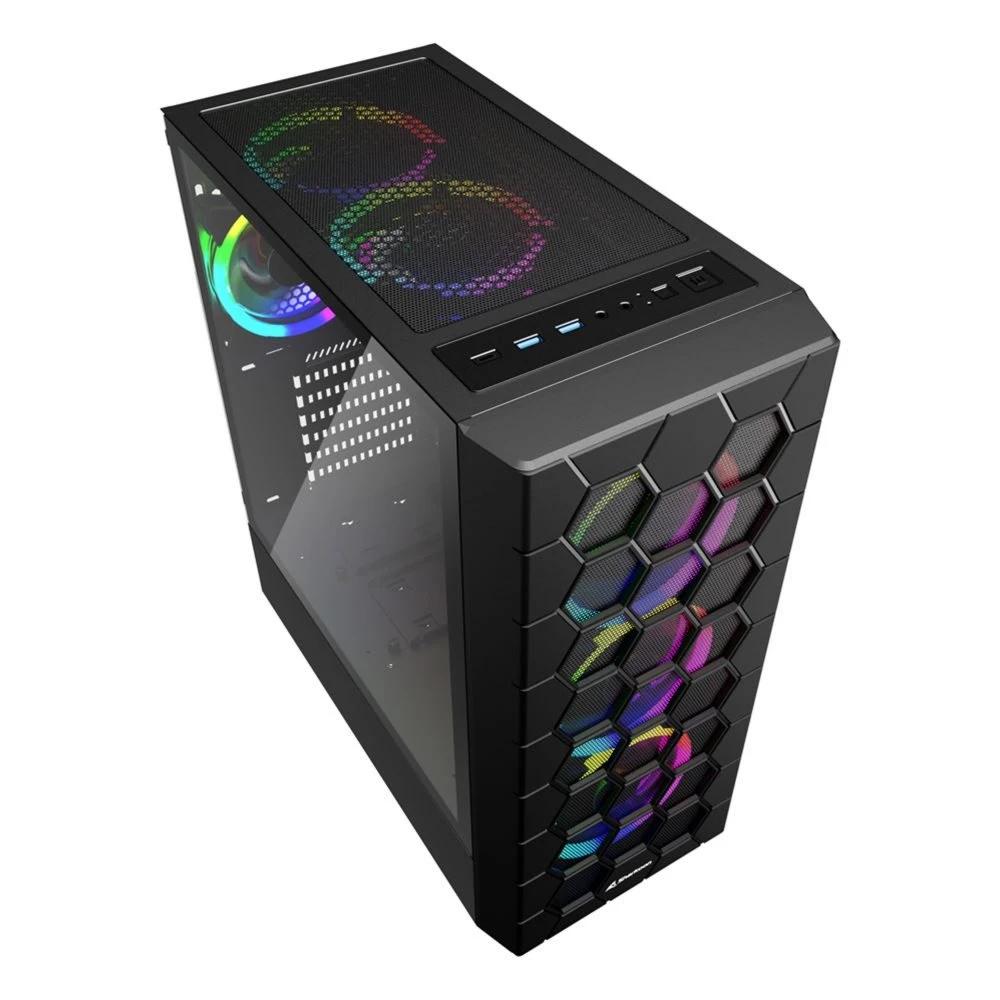 Sharkoon RGB HEX | Mid Tower Behuizing | Zwart | Met RGB-verlichting - Afbeelding 3