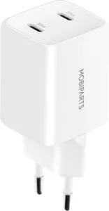 Mobiparts GaN Wall Charger | Dual USB-C Oplader 35W | Wit