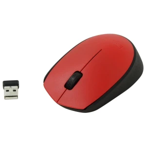 Logitech M171 | Draadloze Muis | Links- en Rechtshandig | RF | 1000 DPI | Rood/Zwart