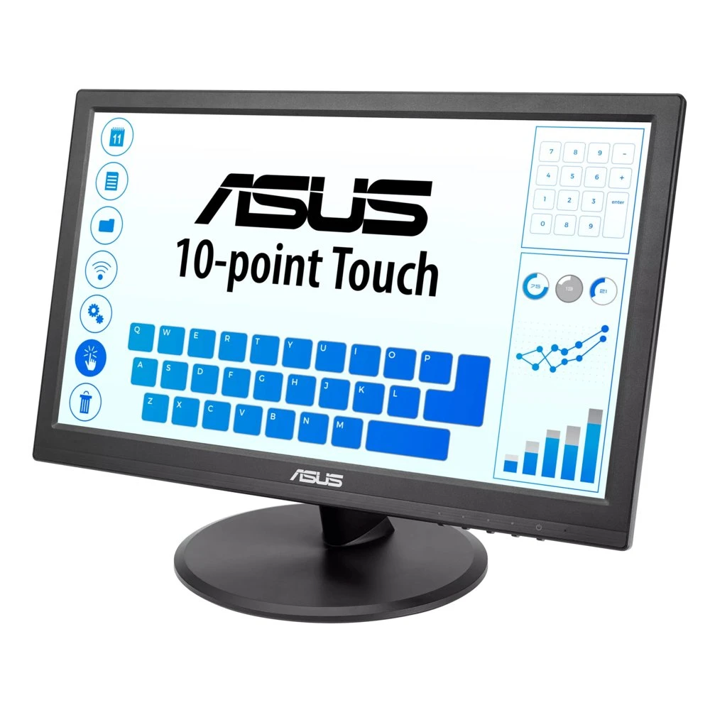 ASUS VT168HR | 15.6" Touchscreen Monitor | 1366 x 768 | WXGA | LED | Zwart - Afbeelding 2