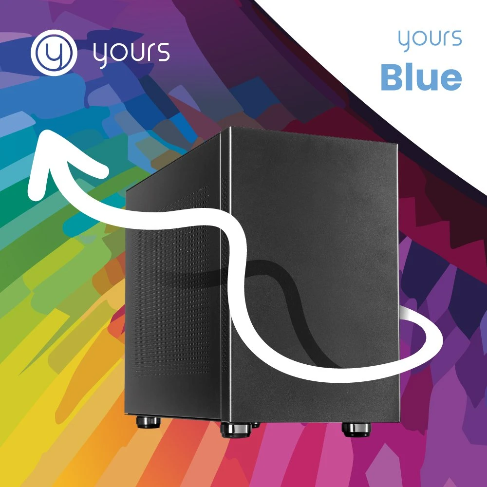 YOURS BLUE | Intel Core i3-13100 | 16GB RAM | 1TB SSD | HDMI | Windows 11 Professional | Small Form Factor Behuizing