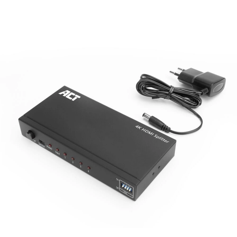 ACT AC7831 | HDMI Splitter | 1 Ingang, 4 Uitgangen | 4K @ 60Hz | Zwart - Afbeelding 3