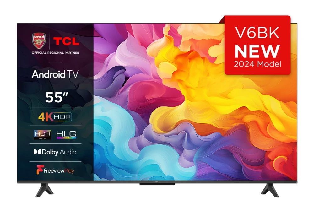 TCL 55V6B 55" | Ultra HD 4K LED Smart TV | Google TV + Wifi | HDR10 voor Levendige Beelden | Slank Design | 50Hz - Afbeelding 2