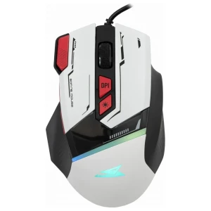Baracuda MANTA RGB | Bekabelde Gaming Muis | Rechtshandig | USB-A | 12800 DPI | Wit