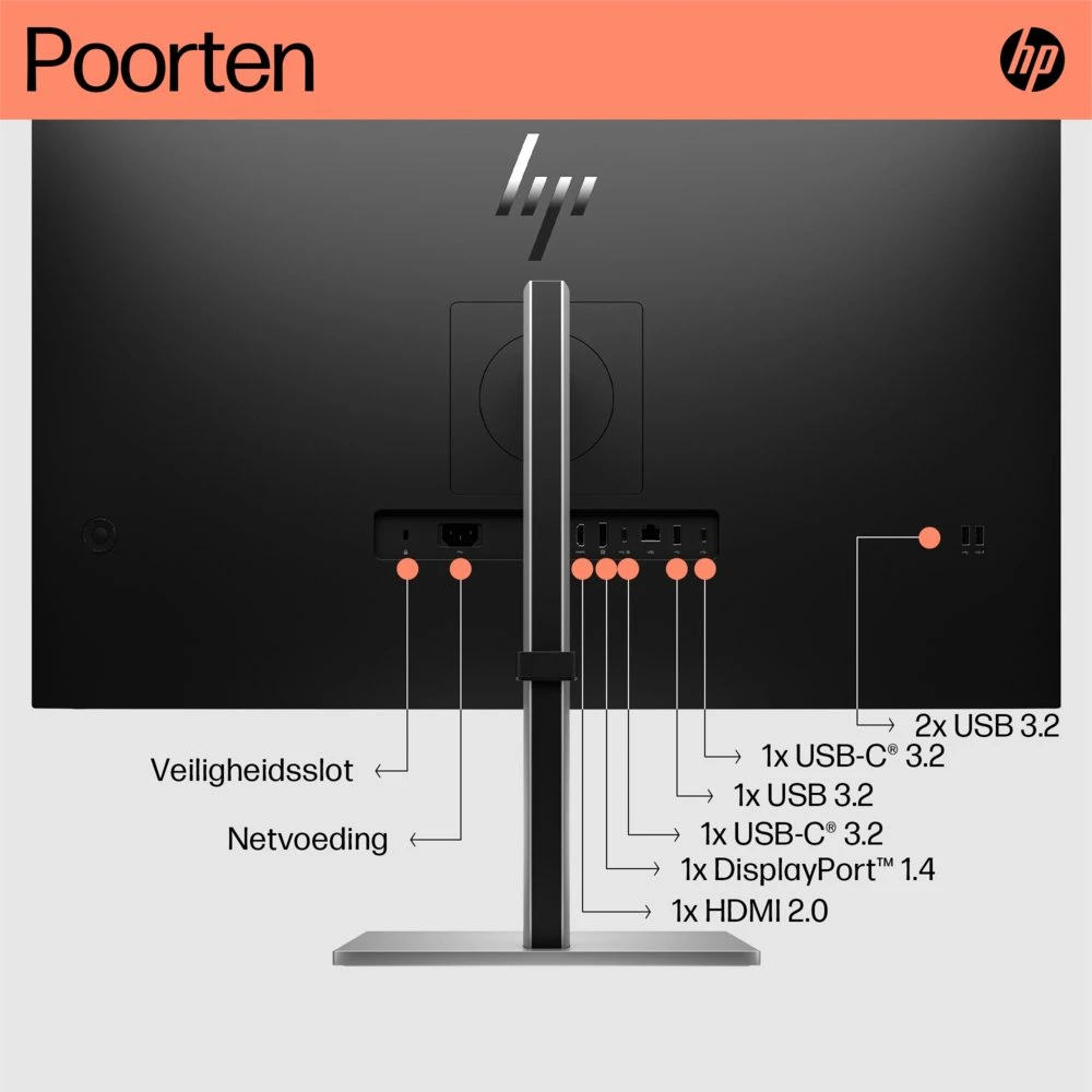 HP E32k G5 32" | 3840 x 2160 4K IPS | 60Hz | USB-C | Monitor - Afbeelding 8