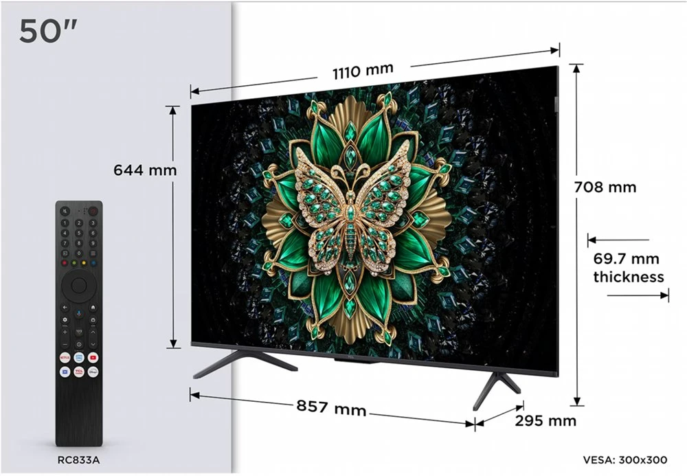 TCL 50C61K | 50" 4K Ultra HD QD-MiniLED | 120Hz | Google TV | Dolby Vision | HDMI 2.1 | Smart TV - Afbeelding 5