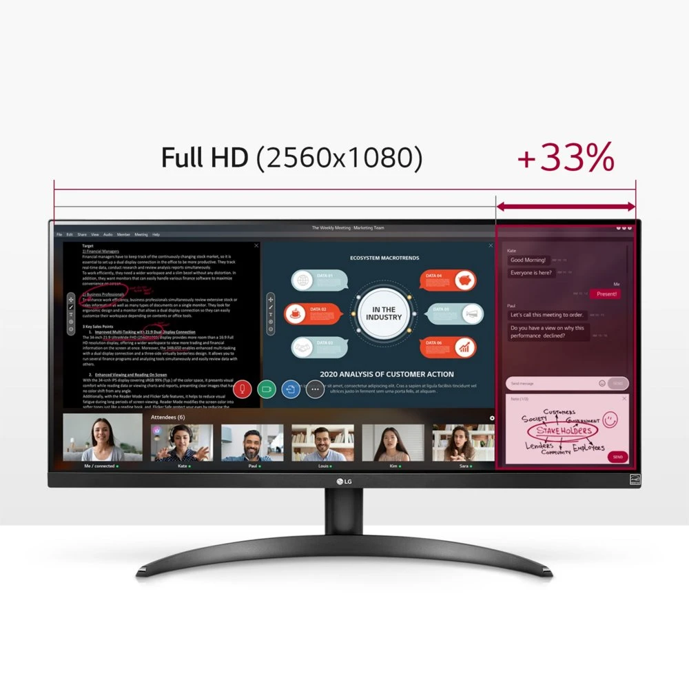 LG 29WP500-B 29" | 2560x1080 IPS | 75Hz | Ultrawide Monitor - Afbeelding 9