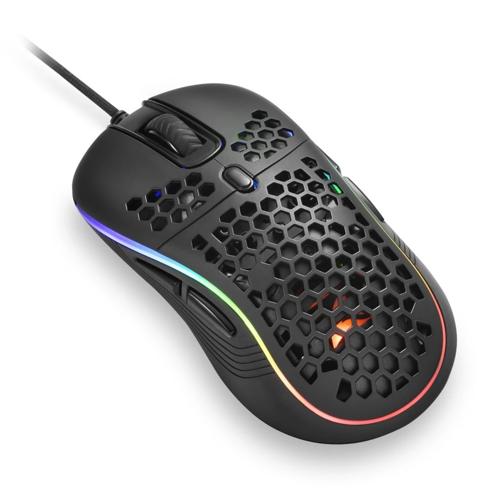 Sharkoon Light² S | Bekabelde Gaming Muis | Links- en Rechtshandig | USB-A | 6200 DPI | Zwart - Afbeelding 2