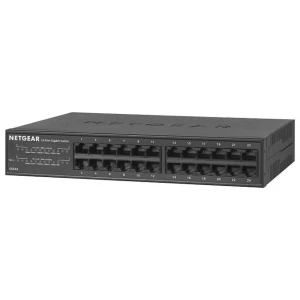 NETGEAR GS324 | 24-Poorts Unmanaged Gigabit Switch | Ventilatorloos | Rackmount | Zwart