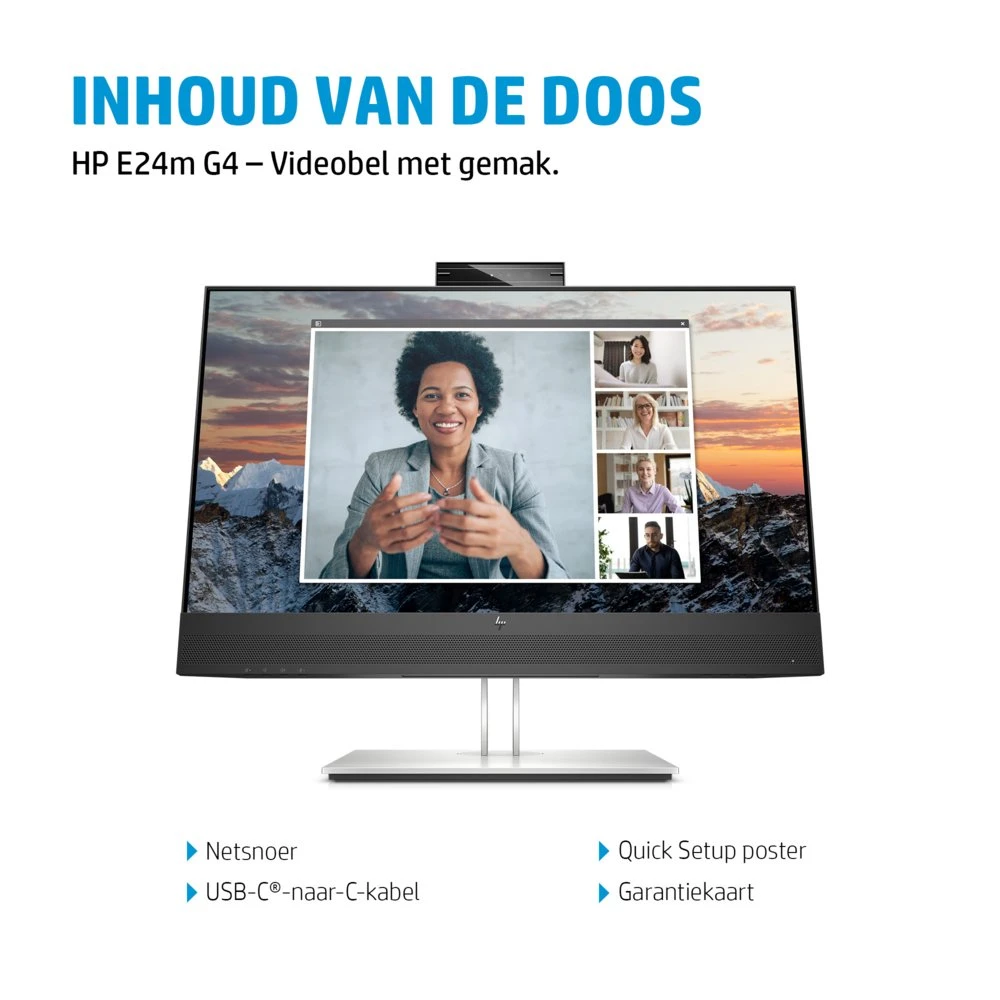 HP E24m G4 23,8" | 1920x1080 FHD IPS | 5ms | 99% sRGB | USB-C met 65W Power Delivery | 5MP Pop-up Webcam | Stereo Speakers | Microfoon | Monitor - Afbeelding 10