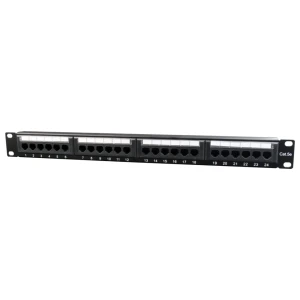 Gembird Patchpanel | 24-poorts Cat5e | Inclusief kabelorganizer | 19" Rackmount | Zwart