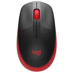 Logitech M190 | Draadloze Muis | Links- en Rechtshandig | RF | 1000 DPI | Zwart/Rood