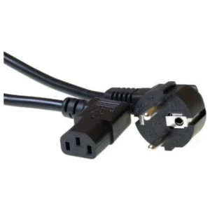 ACT 230V aansluitkabel | Schuko male (haaks) naar C13 (haaks) | 230V / 10A | Zwart | 2 m