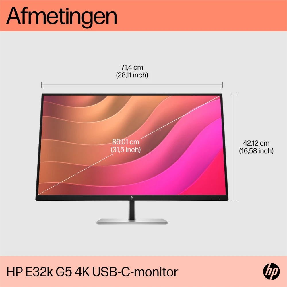 HP E32k G5 32" | 3840 x 2160 4K IPS | 60Hz | USB-C | Monitor - Afbeelding 4
