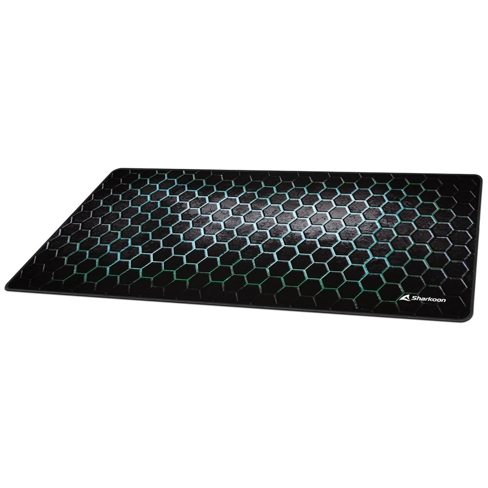 Sharkoon SKILLER SGP30 | Gaming-muismat | XXL-formaat (900 x 400 mm) | Waterafstotend textiel | Antislip rubberen onderzijde | Zwart/Groen - Afbeelding 2