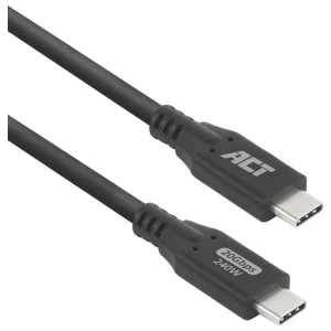 ACT | USB4 Kabel | 20Gbps | 240W | USB-C naar USB-C | 0,5m | Zwart