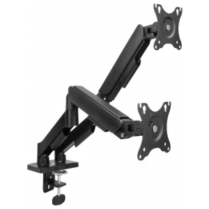 ACT AC8314 Monitorarm Essentials | Verstelbare Monitor-bureaubeugel | Tot 35" | Max 2x 9 kg | VESA 75x75 / 100x100 | 2 Monitoren | Gasveer