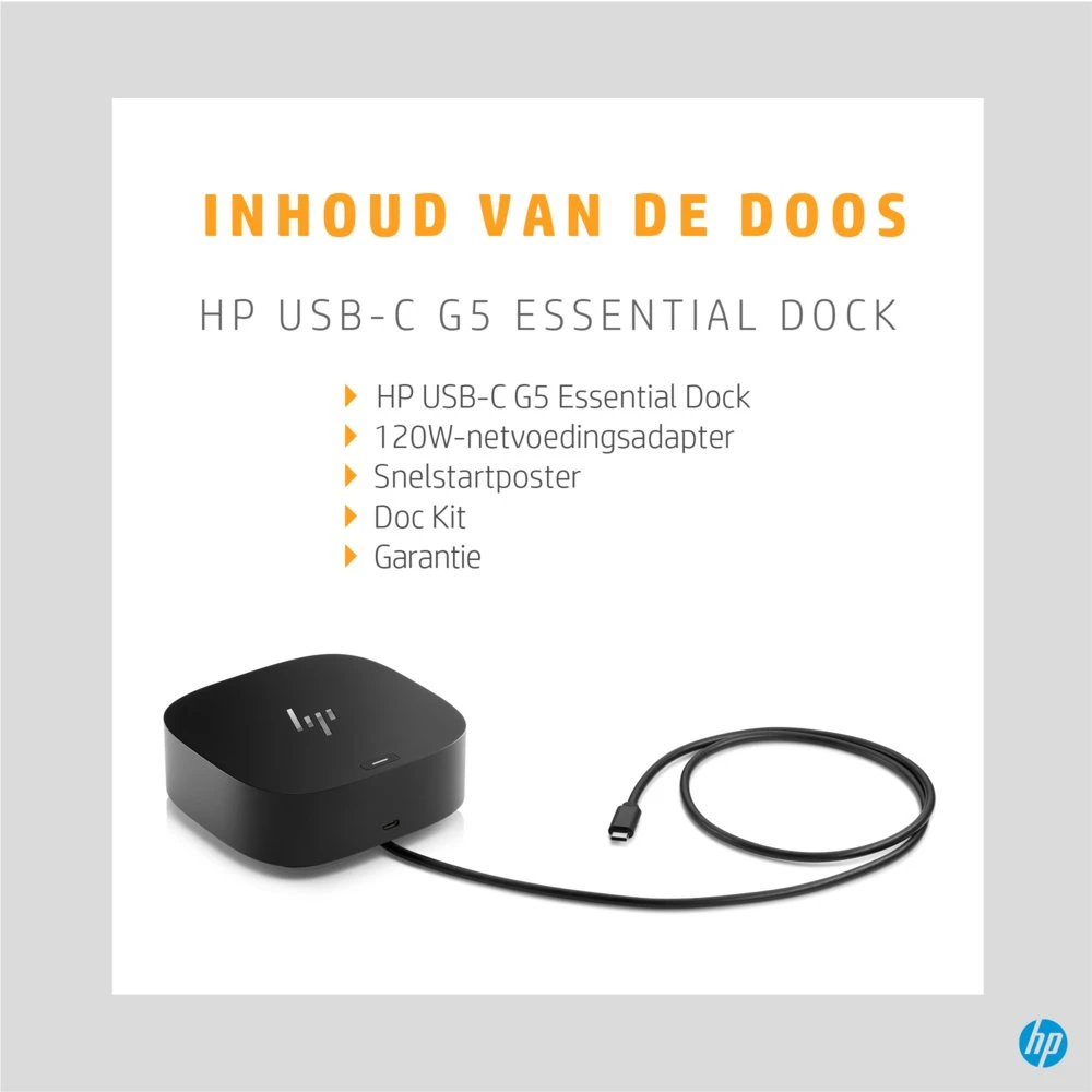 HP G5 Essential Dock | Docking Station | USB-C | Zwart - Afbeelding 14