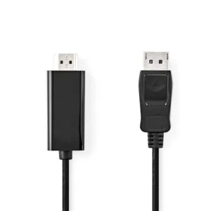 Nedis CCGL37100BK10 | DisplayPort naar HDMI adapterkabel | 1 m | DisplayPort male | HDMI Type A (Standaard) | Full HD 1080p | Zwart