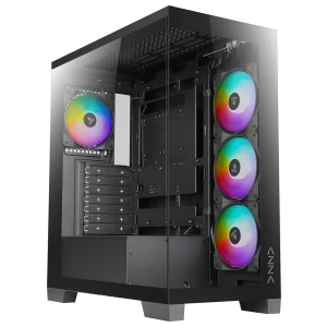 Case Azza Cove | Midi Tower | RGB | Tempered Glass | Zwart