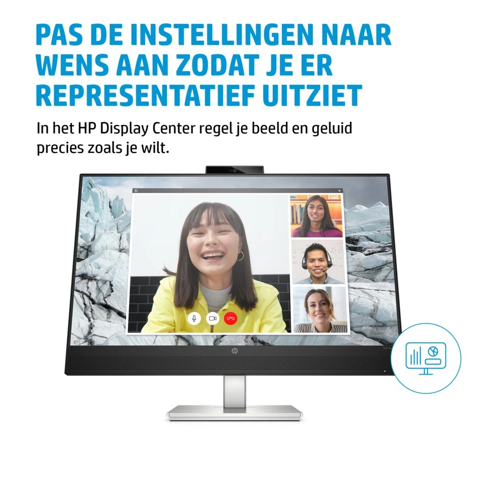 HP E34m G4 34" | 3440x1440 VA | 75Hz | Curved | USB-C | Webcam, Speakers, Microphone | Conference Monitor | Ergonomic Adjustments - Afbeelding 11
