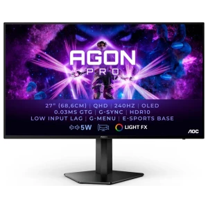 AOC AGON PRO AG276QZD 27" | 2560x1440 QHD OLED | 240Hz | 0.03ms | HDR10 | G-Sync Compatible | Gaming Monitor | Open Box