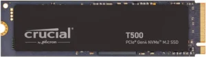 Crucial T500 | 500GB NVMe SSD | M.2 Gen4 | 7.200MB/s Lezen | 5.700MB/s Schrijven