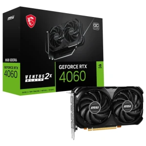 MSI GeForce RTX 4060 Ventus 2X Black OC | 8GB GDDR6 VRAM | Videokaart | GPU | Nvidia
