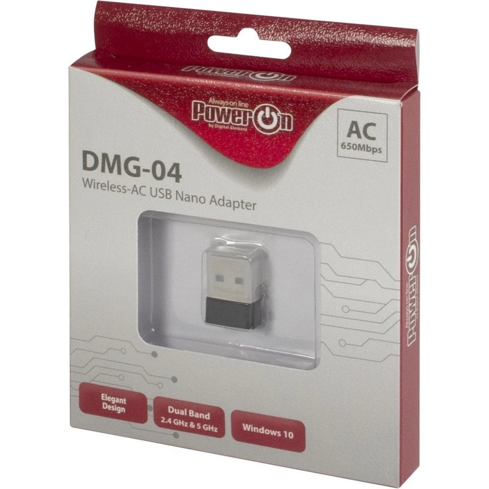 Inter-Tech DMG-04 | Wi-Fi 5 USB Nano Adapter | 433 Mbps (5 GHz) / 200 Mbps (2,4 GHz) | USB 2.0 | Zwart - Afbeelding 3