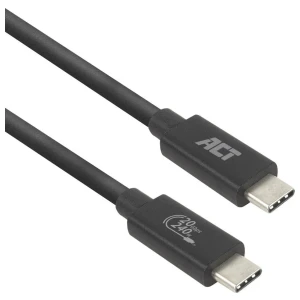 ACT AC7430 | USB4 | 20Gbps | 240W | USB-C naar USB-C | 1m | Zwart