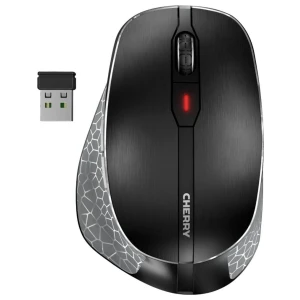 Cherry MW 8C Ergo | Ergonomische Draadloze Muis | Links- en Rechtshandig | RF + Bluetooth | 3200 DPI | Zwart/Grijs