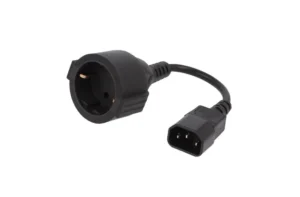Gembird PC-SFC14M-01 | 0,15 m Stroomkabel | C14 naar Schuko (CEE 7/3) | Zwart | Compact Verloopstuk
