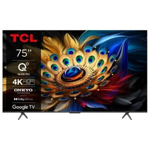 TCL 75C69B 75" | Ultra HD 4K QLED Smart TV | Google TV + Wifi | Dolby Vision | Quantum Dot voor Realistische Kleuren | 60Hz