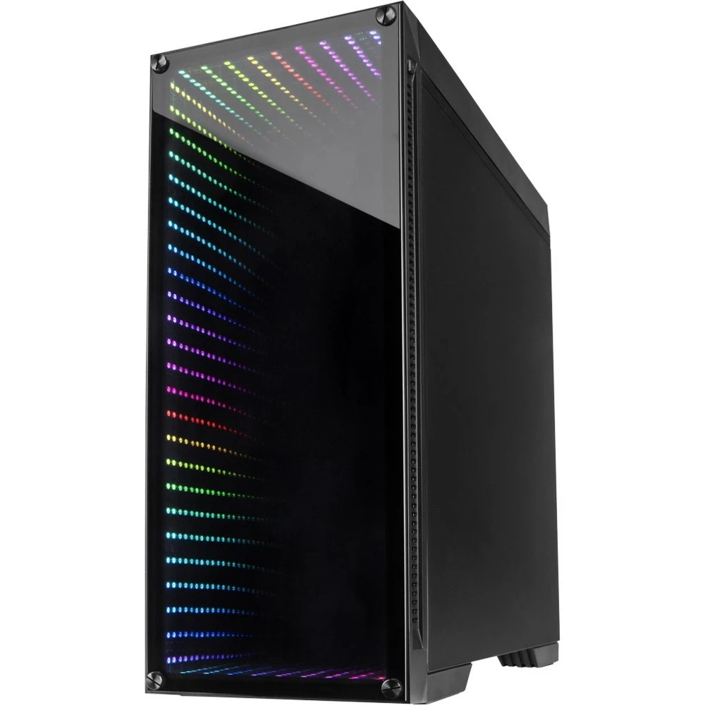 Inter-Tech X-908 Infini2 | Infinity Mirror | Tower Case | USB-C | Zwart - Afbeelding 3