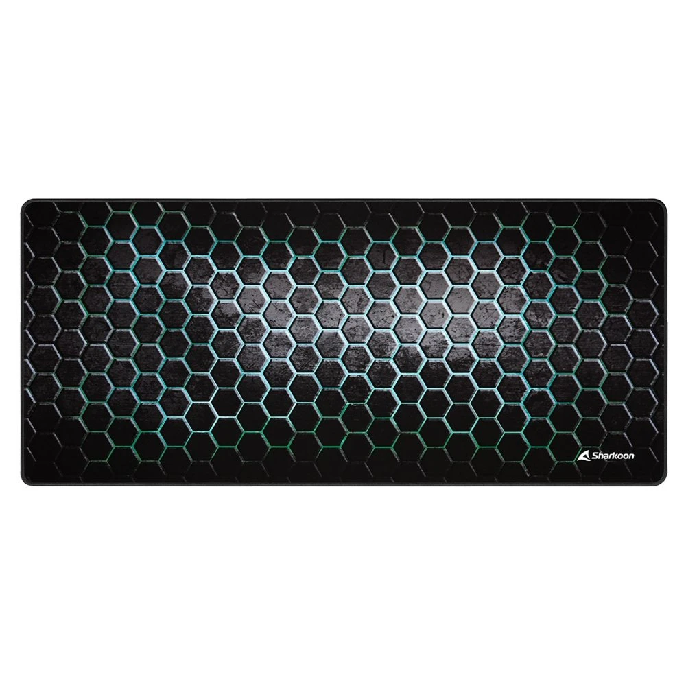 Sharkoon SKILLER SGP30 | Gaming-muismat | XXL-formaat (900 x 400 mm) | Waterafstotend textiel | Antislip rubberen onderzijde | Zwart/Groen