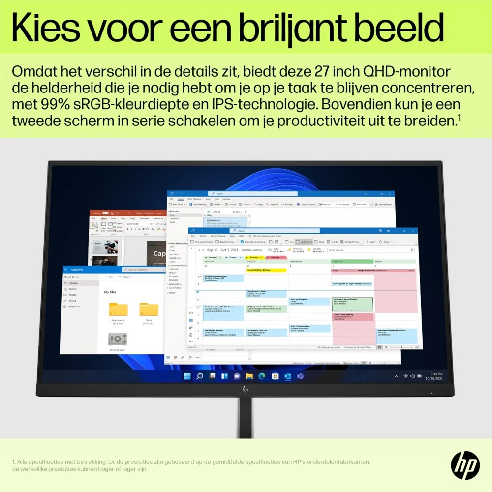 HP E27u G5 27" | 2560 x 1440 75Hz | USB-Hub | Monitor - Afbeelding 13