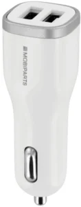 Mobiparts Car Charger | Dual USB-A Autolader 24W / 4.8A | Wit