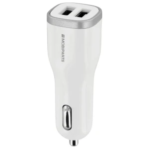 Mobiparts Car Charger | Dual USB-A Autolader 12W / 2.4A | Wit
