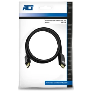 ACT AC7550 | DisplayPort naar HDMI Kabel | 1,8 m | Zwart