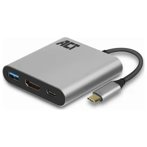 ACT AC7022 | USB-C naar HDMI Female Adapter | PD Pass-Through 60W | 4K | USB-A