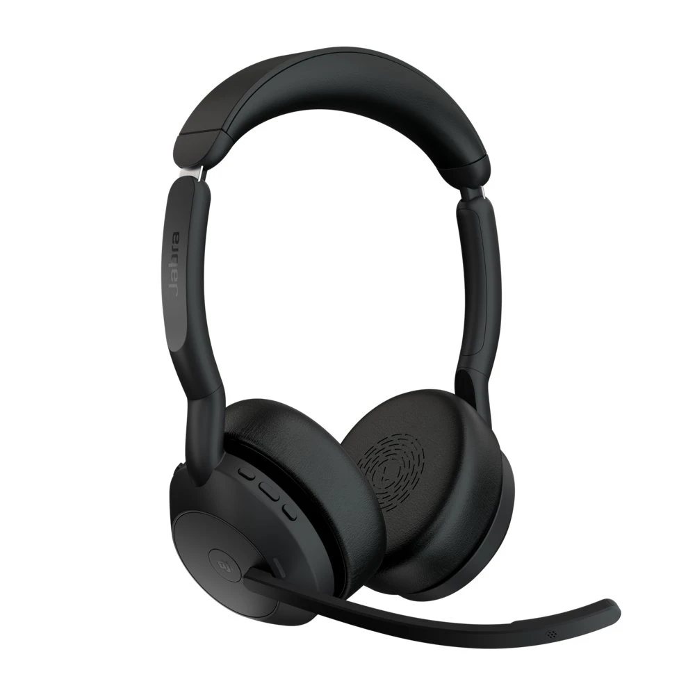 Jabra Evolve2 55 MS Stereo | Bluetooth & USB-A Headset | Met Oplaadhouder | Zwart | Voor Kantoor & Callcenter - Afbeelding 2