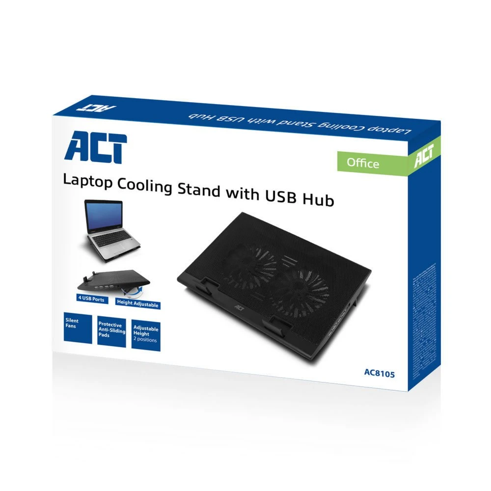 ACT AC8105 | Notebook Cooling Pad | 43,9 cm (17.3") | 2500 RPM | Zwart - Afbeelding 4