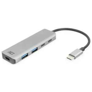 ACT AC7072 USB-C Hub 3.0 | 2x USB-A & 2x USB-C Poorten | 5 Gbps | Aluminium Behuizing | 12 cm Kabel