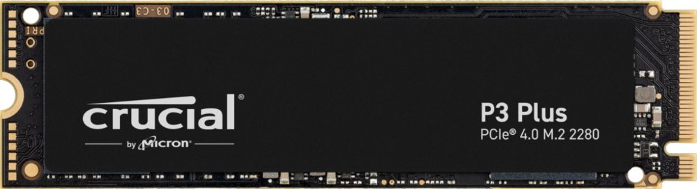 Crucial P3 Plus | 1 TB NVMe SSD | M.2 Gen4 | 5.000 MB/s Lezen | 3.600 MB/s Schrijven
