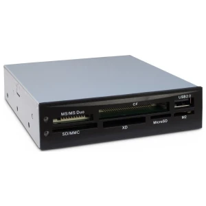 Inter-Tech CI-02 | Interne geheugenkaartlezer | USB 2.0 | 3.5" bay | Ondersteunt CF, SD, microSD, MS, xD | Zwart