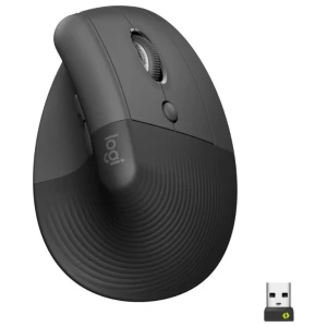 Logitech Lift | Ergonomische Draadloze Muis | Rechtshandig | RF + Bluetooth | 4000 DPI | Grafiet