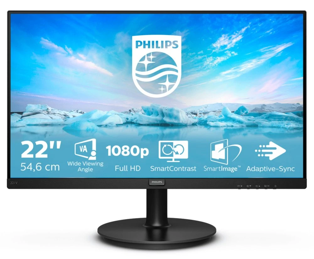 Philips V-Line 221V8A/00 21.5" | 1920x1080 VA | 75Hz | Ingebouwde Luidsprekers | VESA-Compatibel | Monitor - Afbeelding 2