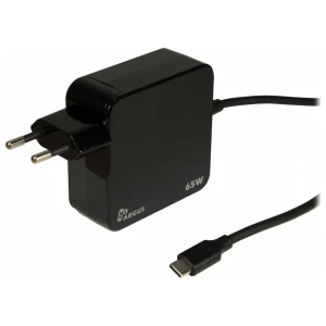 Inter-Tech Argus PD-2065 | Universele USB-C Oplader 65W | Zwart | Met Geïntegreerde Kabel