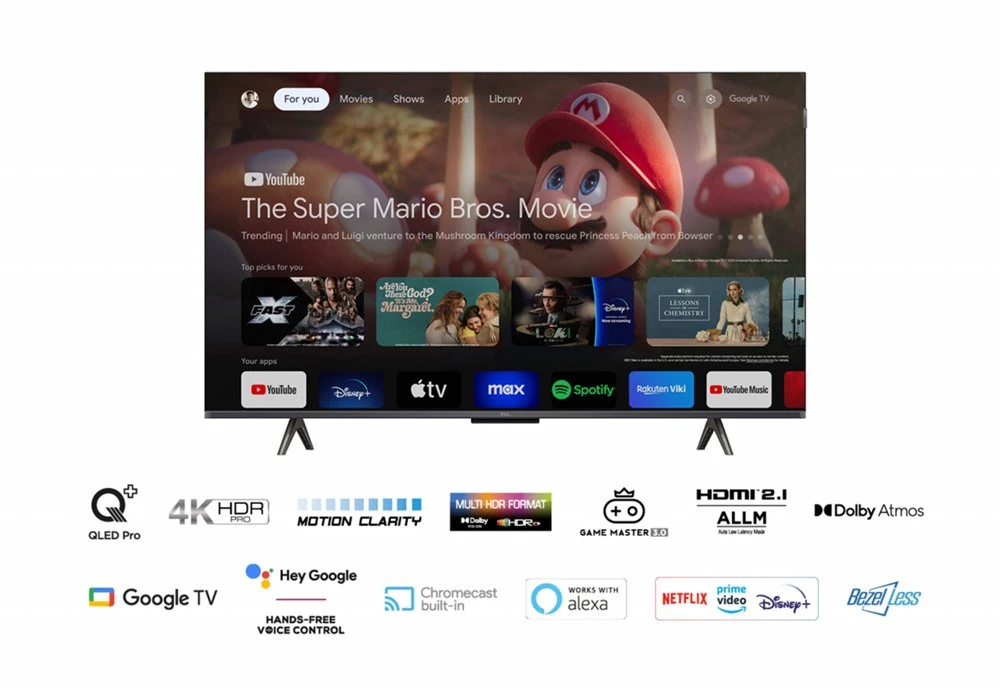TCL 43C655 | 43'' Ultra HD 4K | QLED Smart TV | Wifi | Google TV | Local Dimming | Dolby Vision | 60Hz - Afbeelding 5